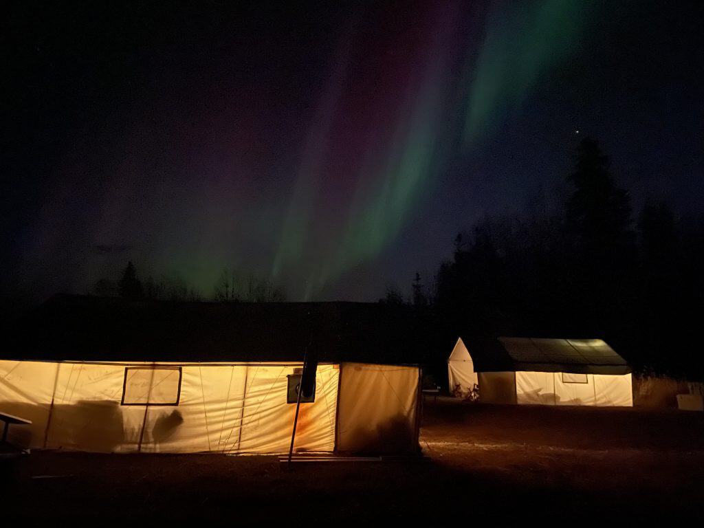 Camping tent in the dark